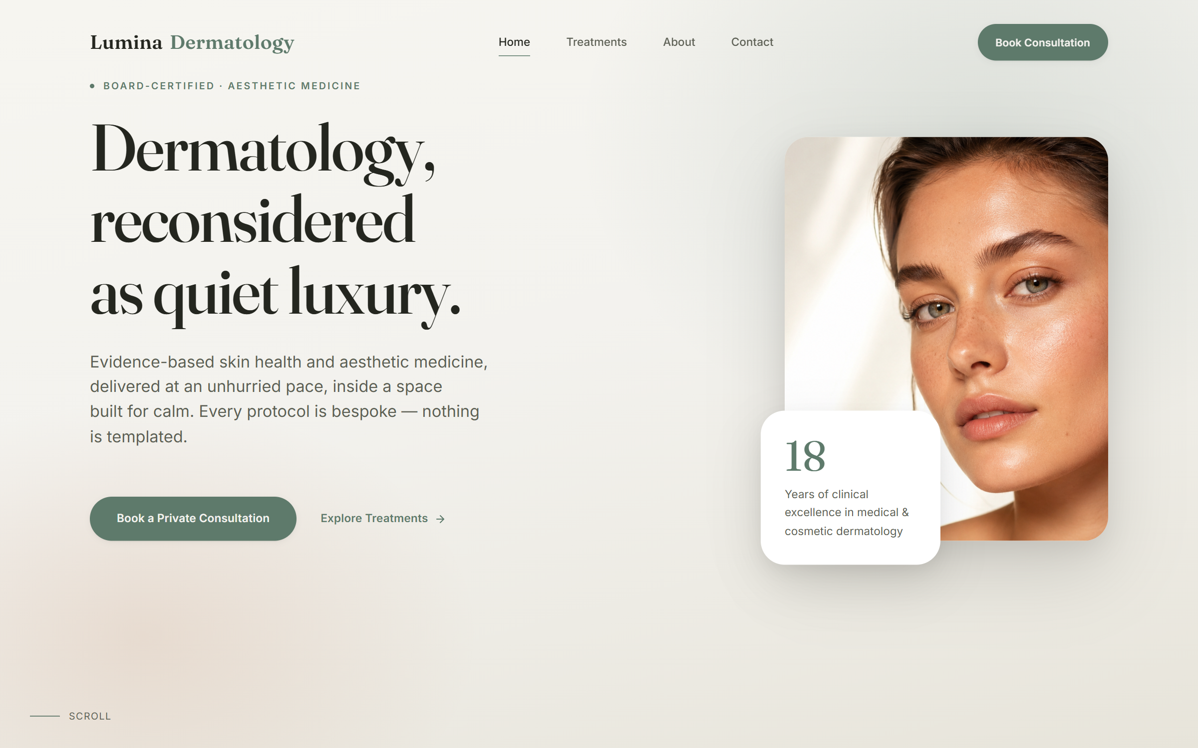 Lumina Dermatology website preview